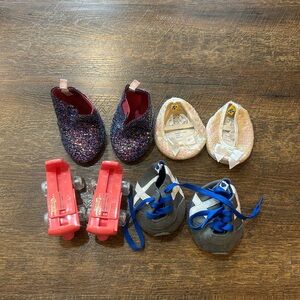 Build-A-Bear Sparkly Multicolor and Cream Shoe Set